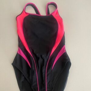 Brand new w/tags Aqua Sphere swimsuit- black with hot pink trim